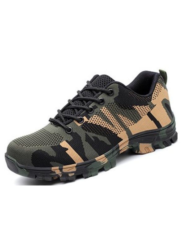 Men's Camouflage Fly Woven Anti-smash And Anti-stab Outdoor Safety Shoes