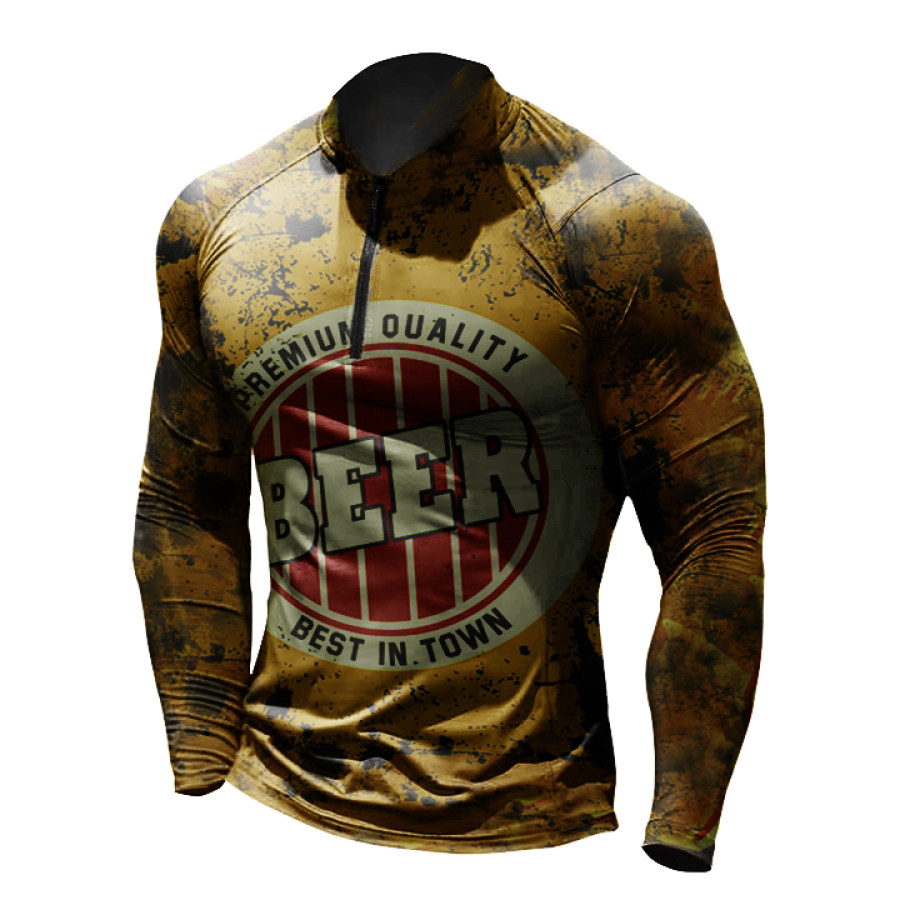 

Men's Crew Neck Casual Oktoberfest Printed Long Sleeve T-Shirt