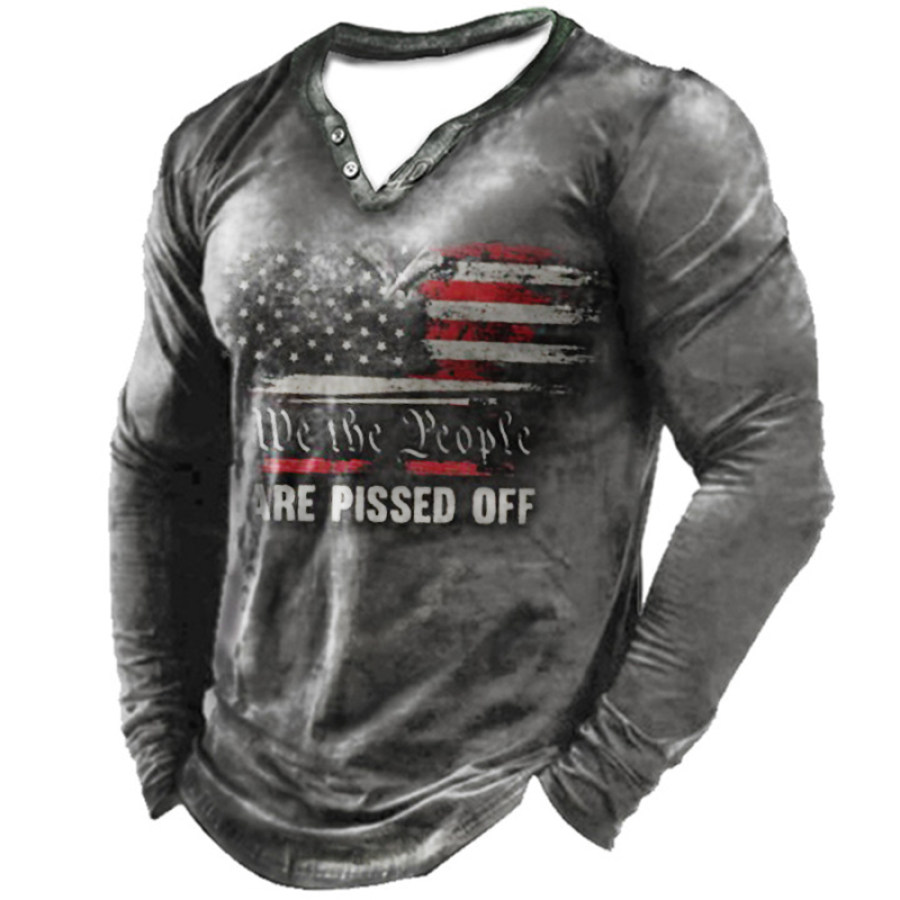 

We The People Are Pissed Off Men's America Flag Men's Casual T-shirt