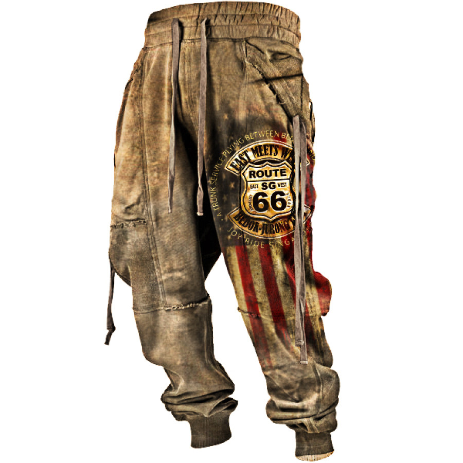 

Men's Outdoor Route 66 American Flag Retro Pants