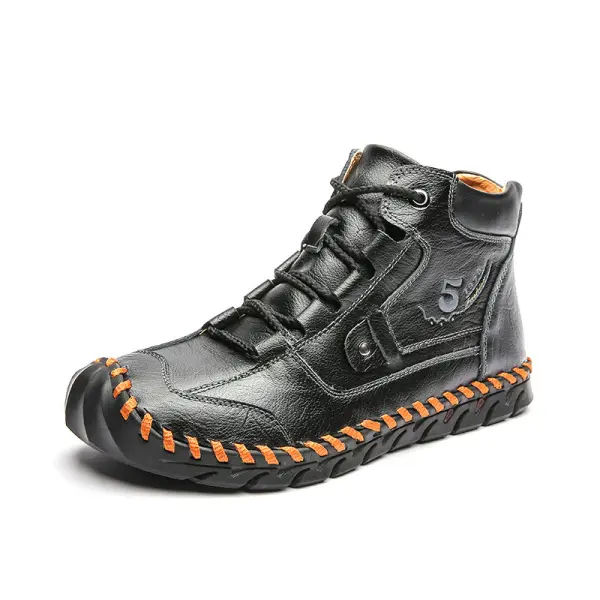 Men's Retro Soft Handmade Mid-cut Tooling Boots Outdoor Shoes - Fineesa.chimpone.com 