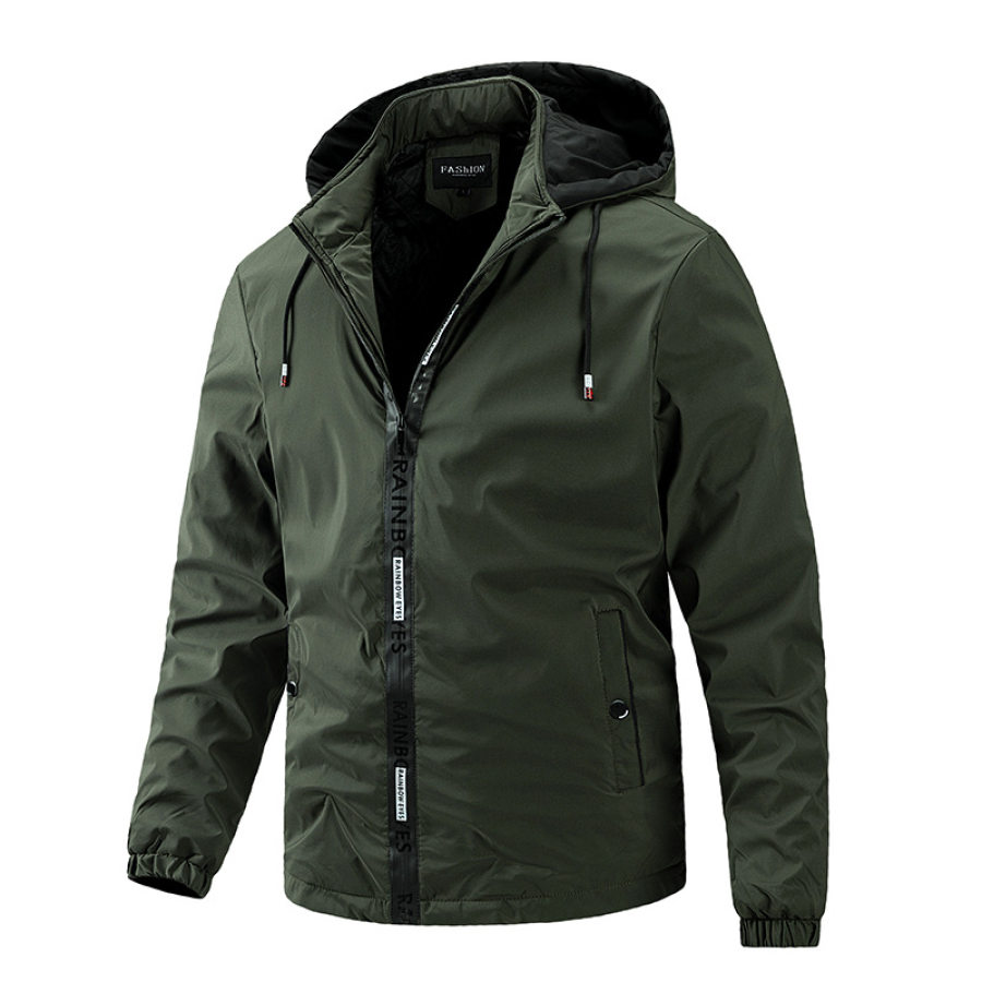 

Men's Daily Thermal Warm Windproof Casual Jacket Long Sleeve Solid Color Quilted Pocket Parka Jacket