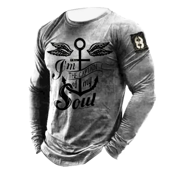 Men's Jesue Anchor Cross Casual Long Sleeves T-shirts Only $11.99 - Cotosen.com 