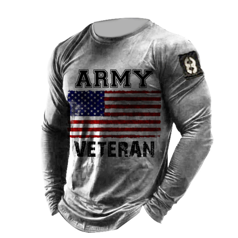 

Men's Casual Retro Army Veteran Honor T-shirts