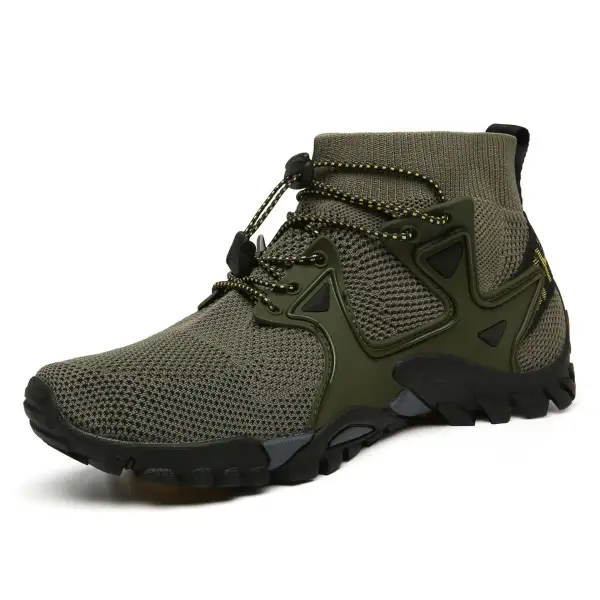 Men's Knitted Upper Breathable Lightweight Outdoor Sports Shoes - Cotosen.com 