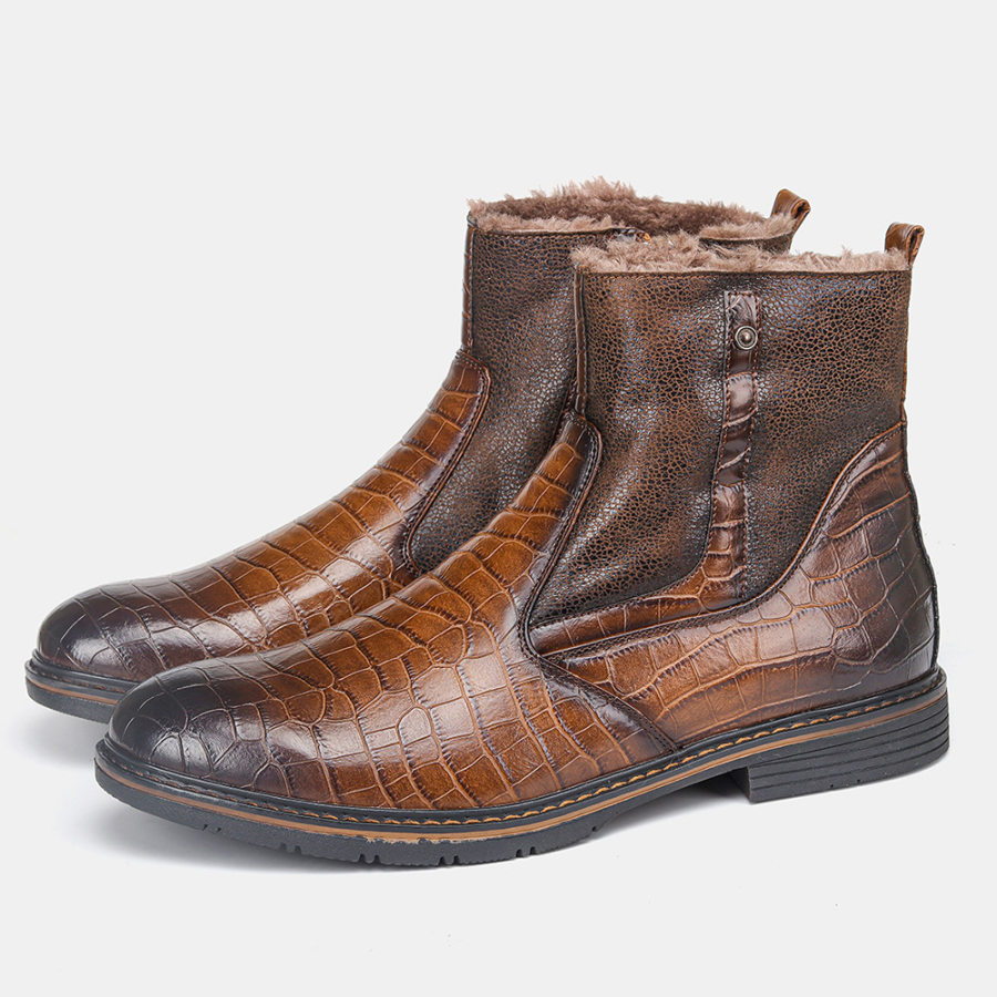 

Men's Retro Plus Velvet Motorcycle Casual Martin Boots Desert Boots