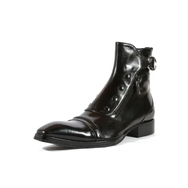 Men's Retro Plus Velvet Motorcycle Casual Martin Boots - Cotosen.com