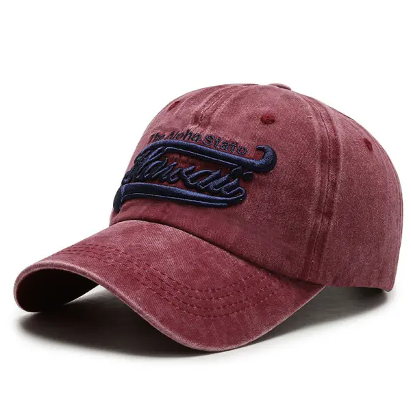 Men's Aloha Hawaii Retro Fashion Washing Baseball Caps - Kalesafe.com 