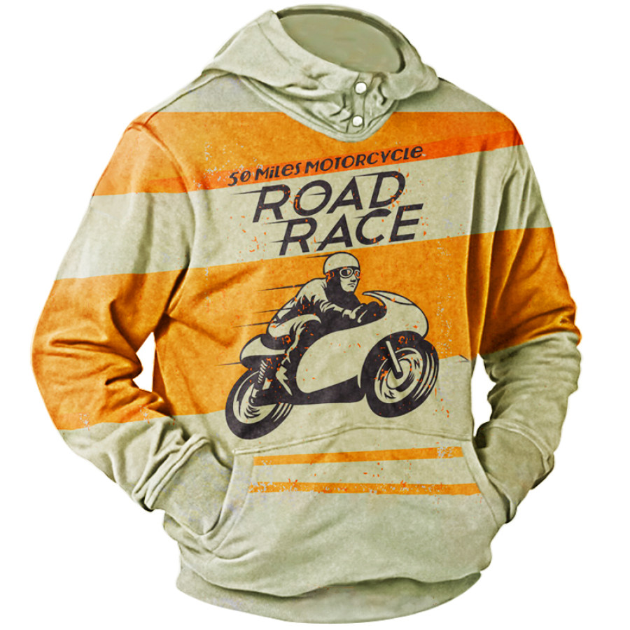 

Sudadera Con Capucha Táctica De Carreras De Motos Retro Al Aire Libre Para Hombre