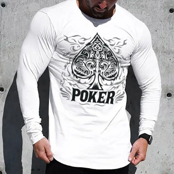 Poker Print Long Sleeve T-shirt - Sanhive.com 