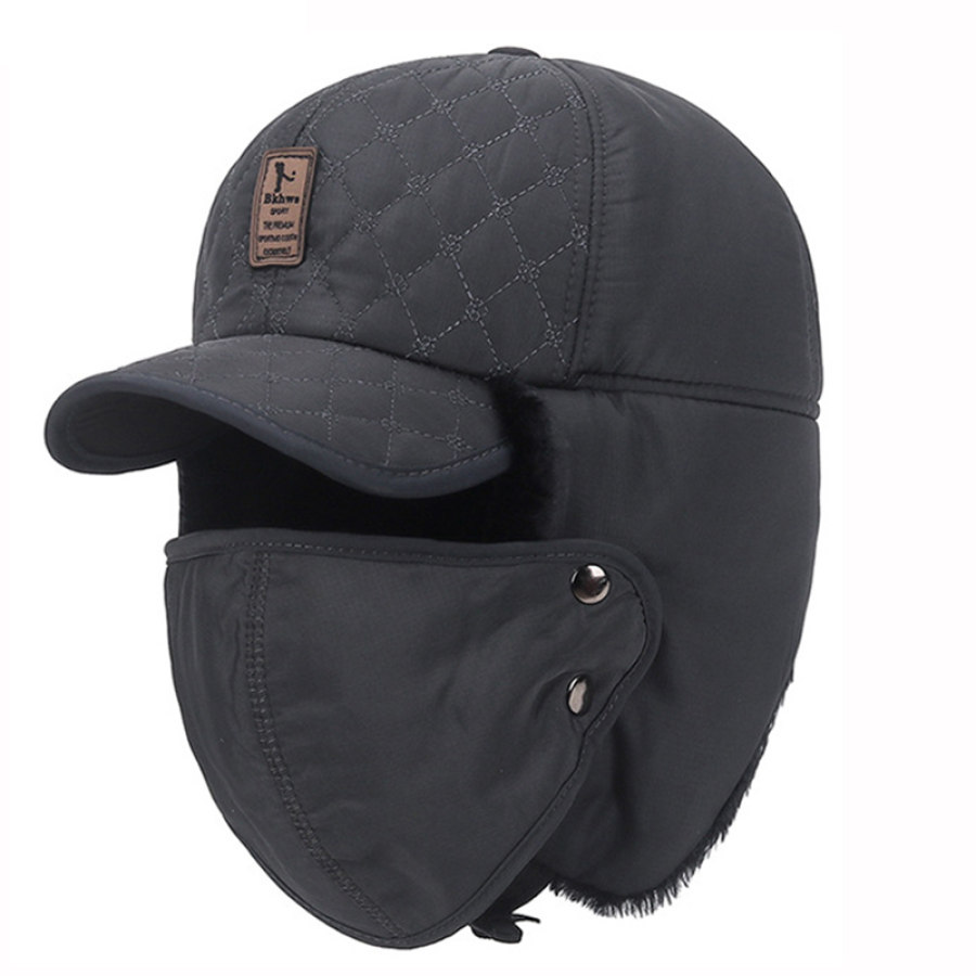 

Зимняя мужская шапка для езды на велосипеде маска от холода кепка Lei Feng плюс толстая бархатная теплая защита для ушей северо-восточная кепка