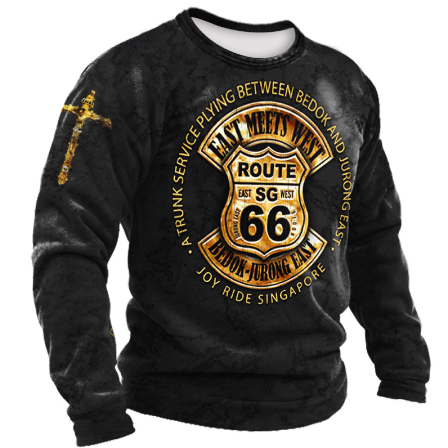 

Men's Outdoor Route 66 Cross Print Sweatshirt