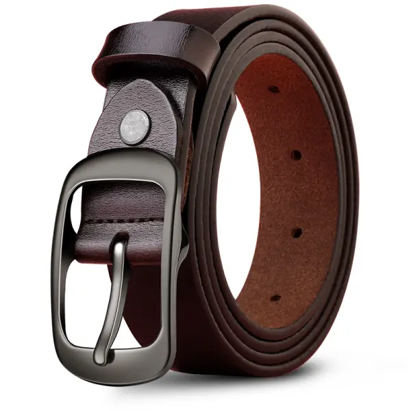 Men's Simple Pin Buckle Wear-resistant Cowhide Belt - Manlyhost.com 