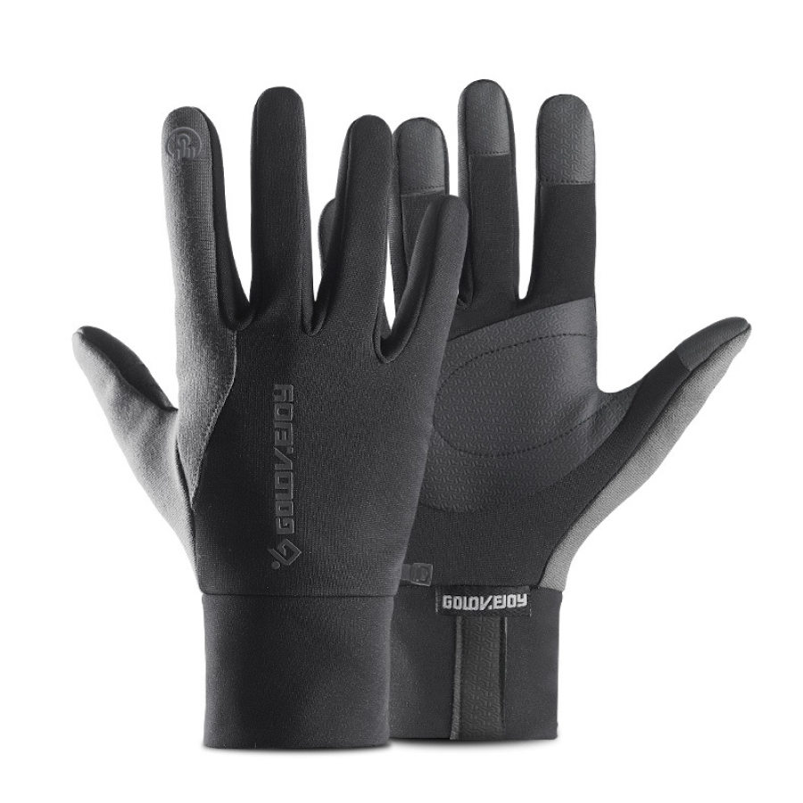 

Men's Outdoor Sports Simple Touch Screen Plus Velvet Warm Riding Motorcycle Gloves