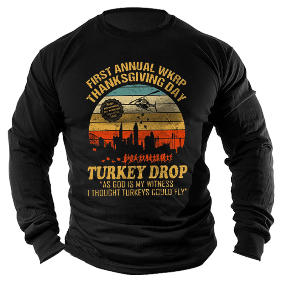 

Men's Funny Thanksgiving Retro T-Shirt