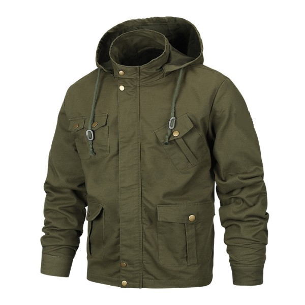 Men's Multi-pocket Military Uniform Chic Washed Jacket