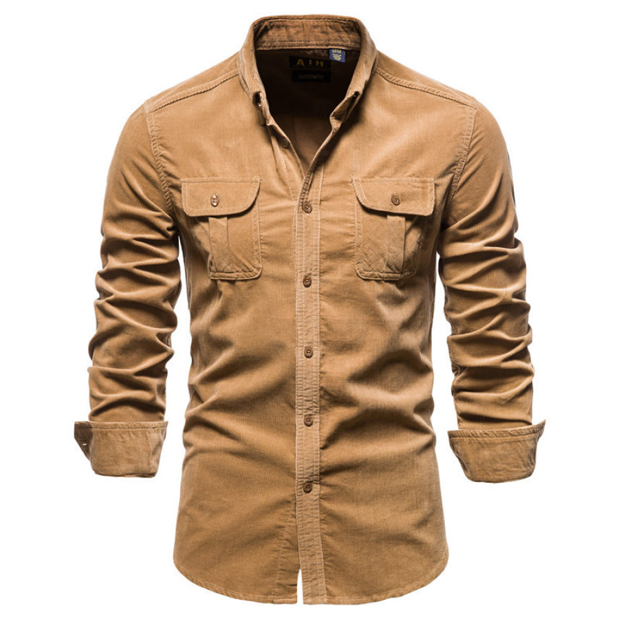 

Men's Retro Corduroy Casual Outdoor Shirt