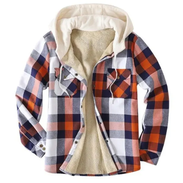 Mens Winter Plaid Thick Casual Jacket - Sanhive.com 