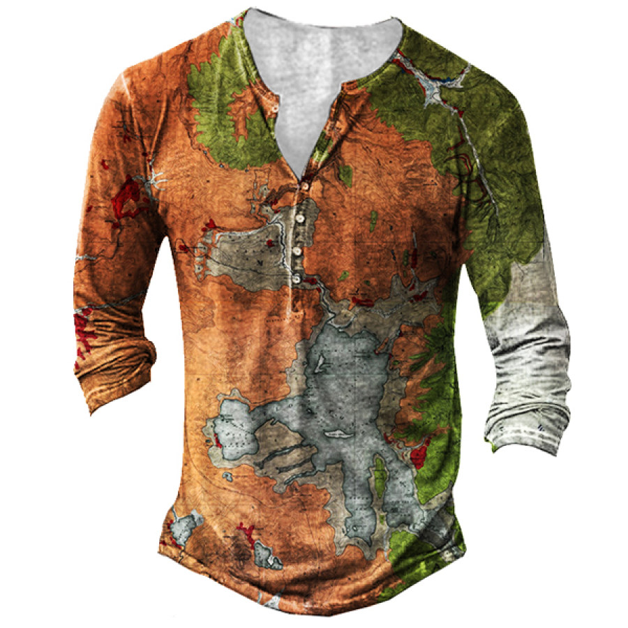 

Yellowstone National Park Wyoming 1878 Map Button Long Sleeve Shirt
