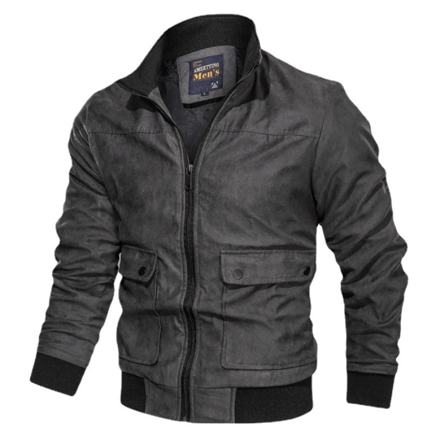 

Men's Vintage Suede Motorcycle Style Jacket