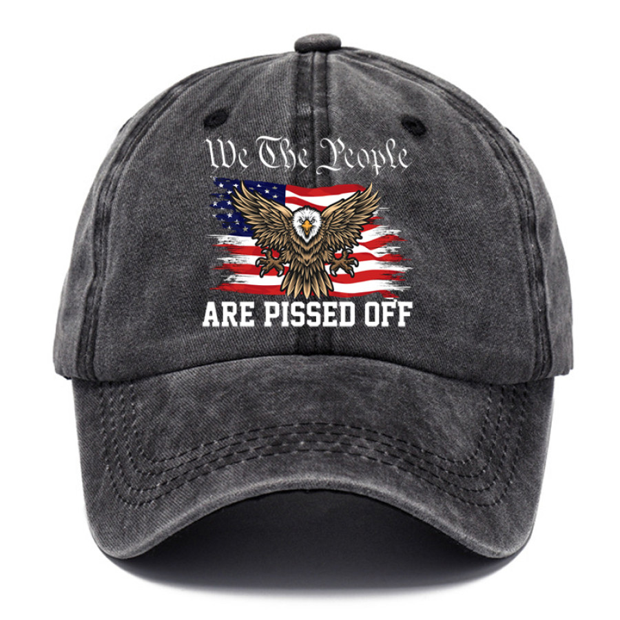 

We The People Are Piss Off Berretto Da Baseball Stampato Cappello In Cotone Lavato