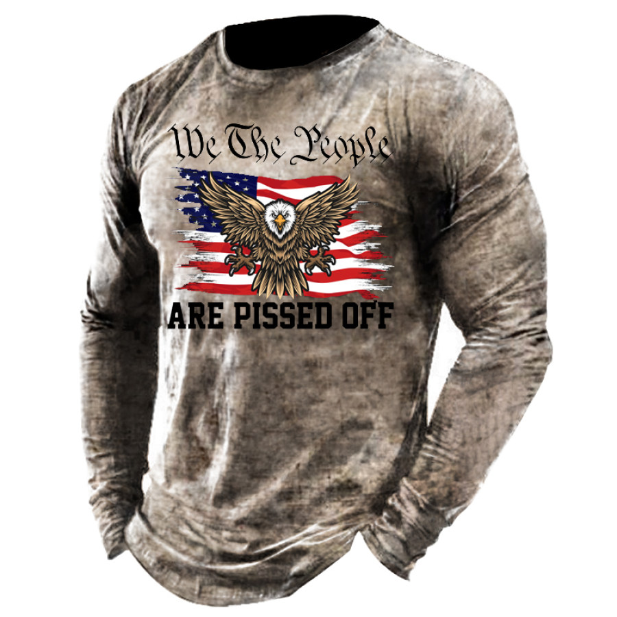 

We The People Are Pissed Off American Flag Eagle Men's Outdoor Tactics T Shirt