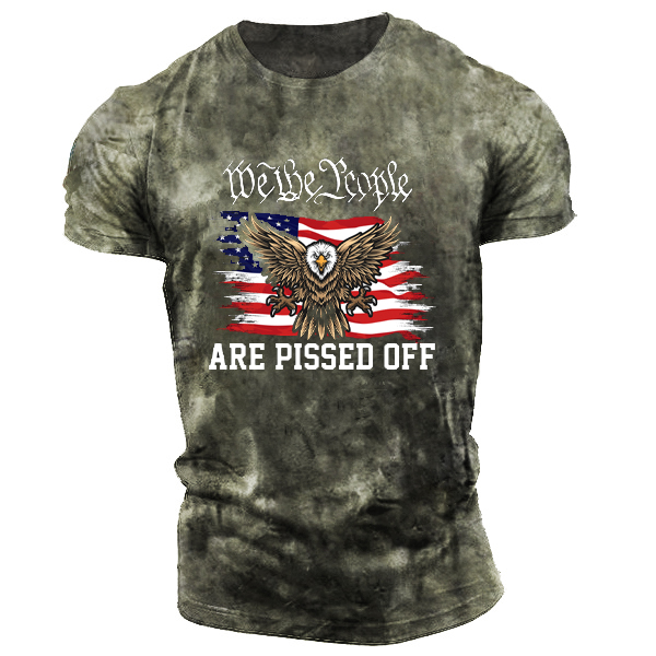 We The People Are Chic Pissed Off American Flag Eagle Men's Vintage T-shirt