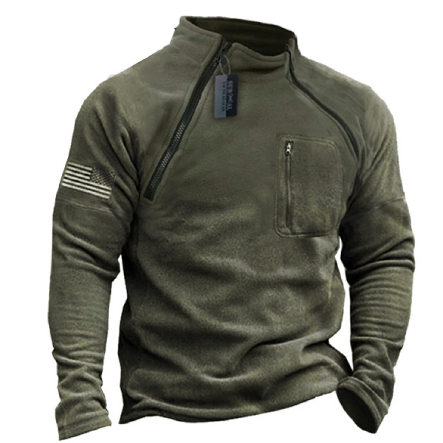 

Mens Outdoor Polar Fleece Warm And Breathable Tactical Sweatshirt