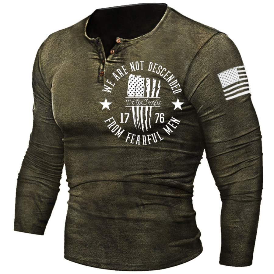 

We The People Men's Outdoor Retro Tactical Henley Shirt