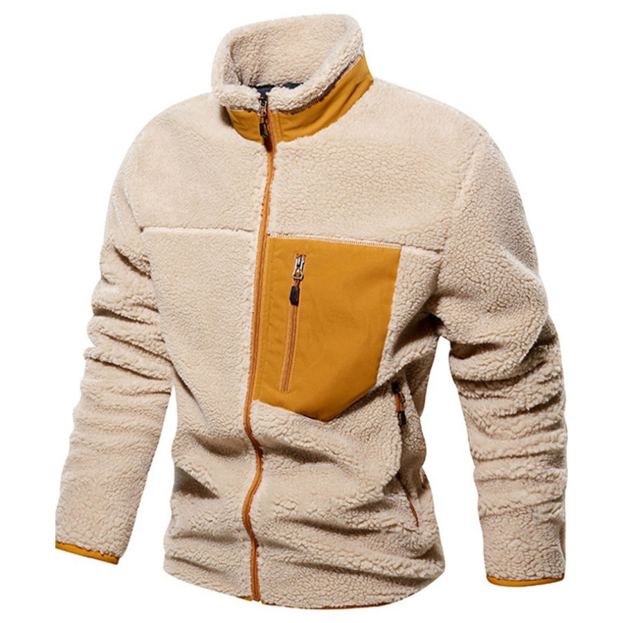 

Men's Stand-up Collar Casual Warm Fleece Jacket