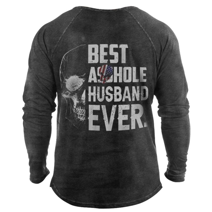 

Best Asshole Husband Ever Men's Long-sleeved Polo Shirt