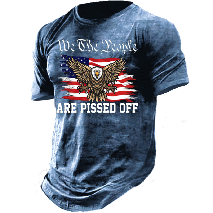 

We The People Are Pissed Off American Flag Eagle Men's Short Shirt