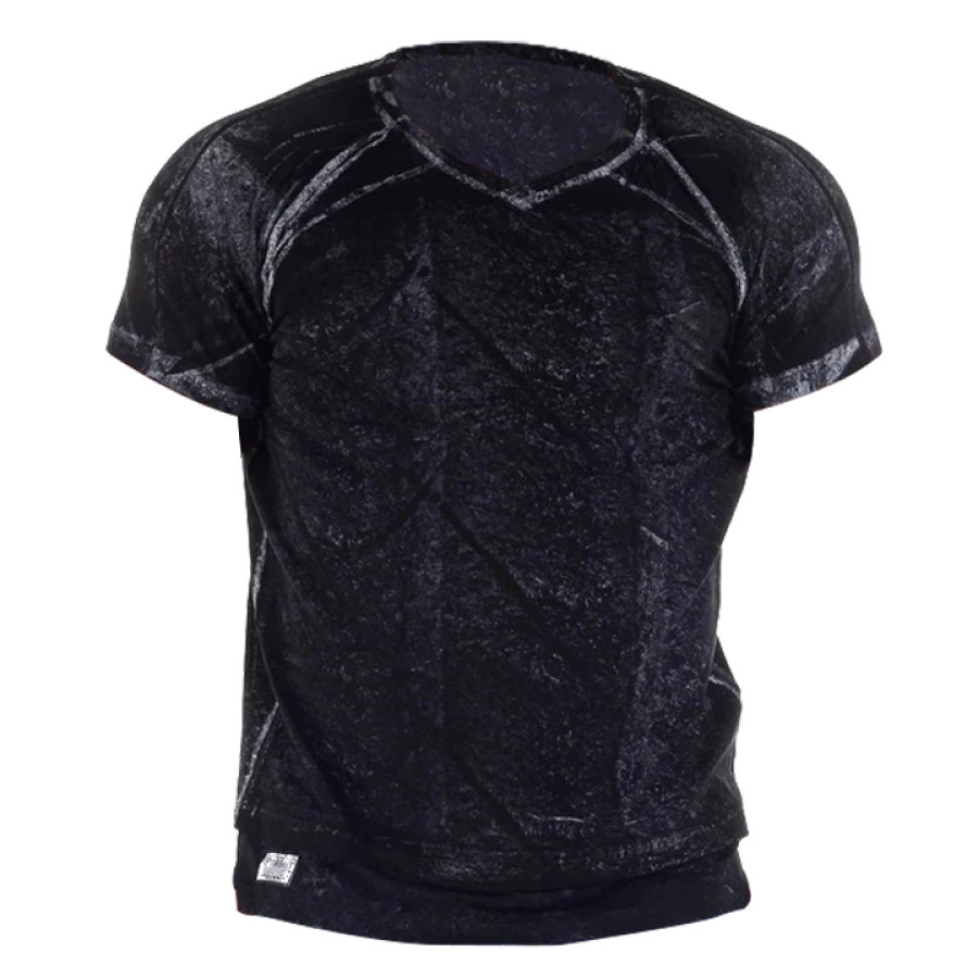 

Men's Retro V Nec T Short Sleeved T-shirt