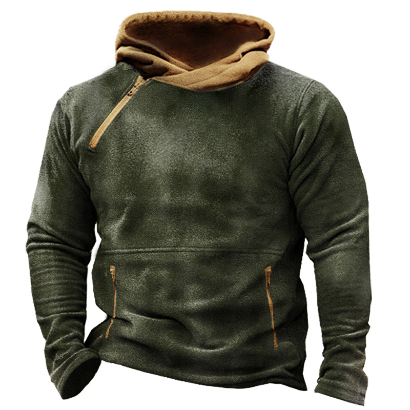 Men's Outdoor Fleece Warm Chic Tactical Pocket Hoodie