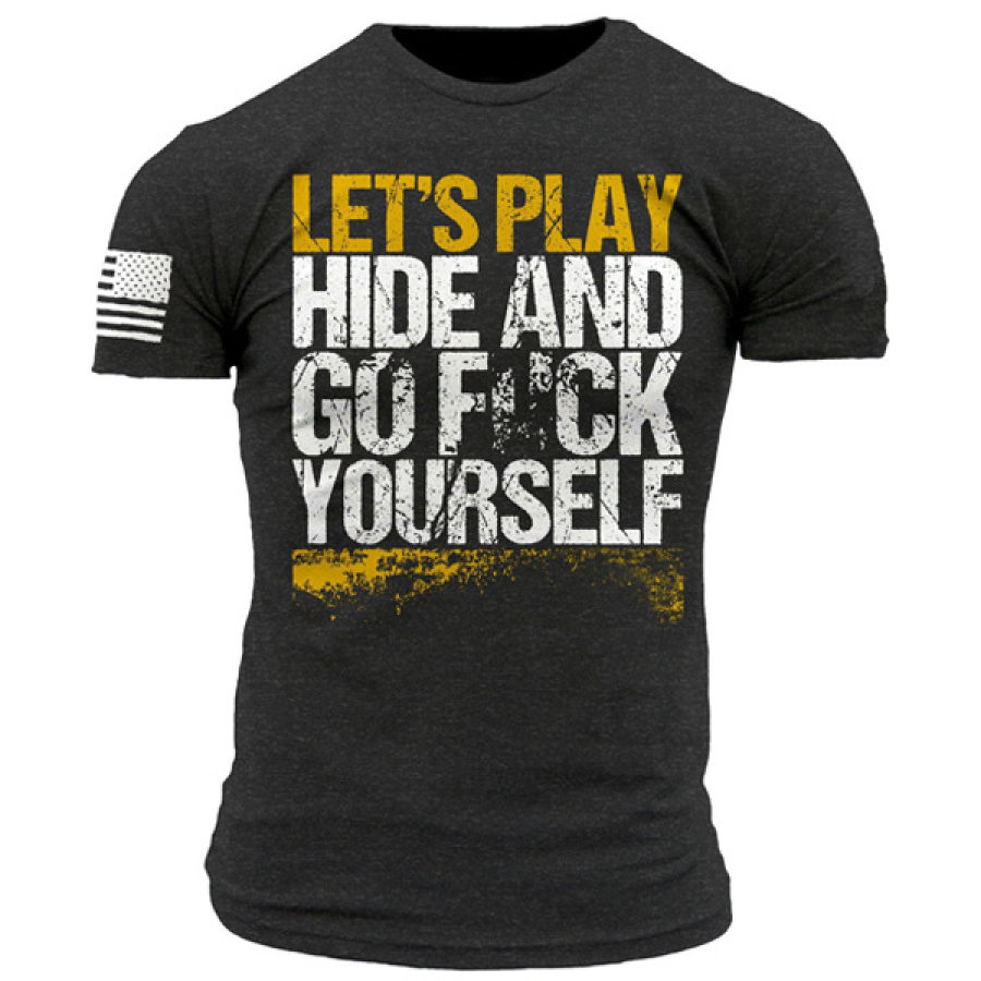 Let's Play Hidy Men's Tactical Casual Short Sleeve T-Shirt