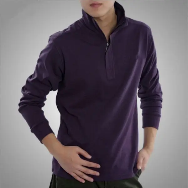 Men's Zipper Lapel Polo Shirt - Honeylop.chimpone.com 