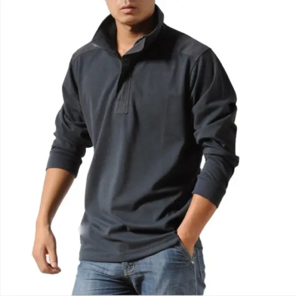 Men's Zipper Lapel Polo Shirt - Chrisitina.com 