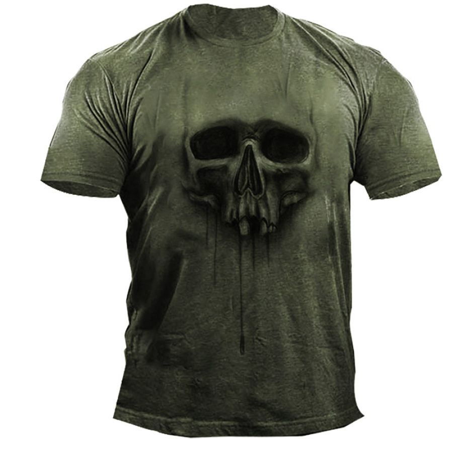 

T-shirt Tattica In Cotone Da Uomo Con Stampa Skull Men