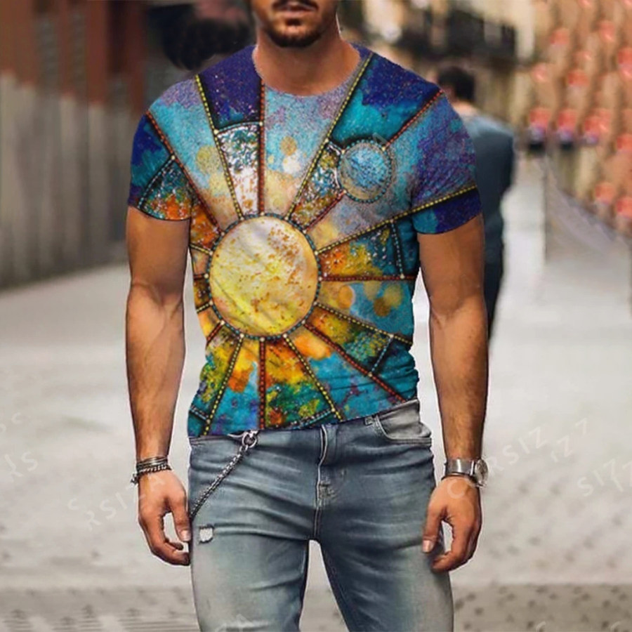 

Mens Fashion Contrast Print T-shirt