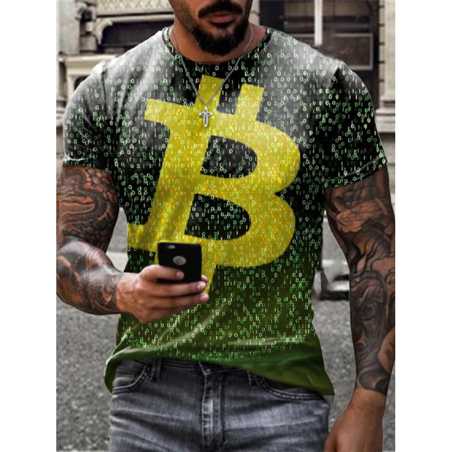 

Fashion Technology Bitcoin Print T-shirt