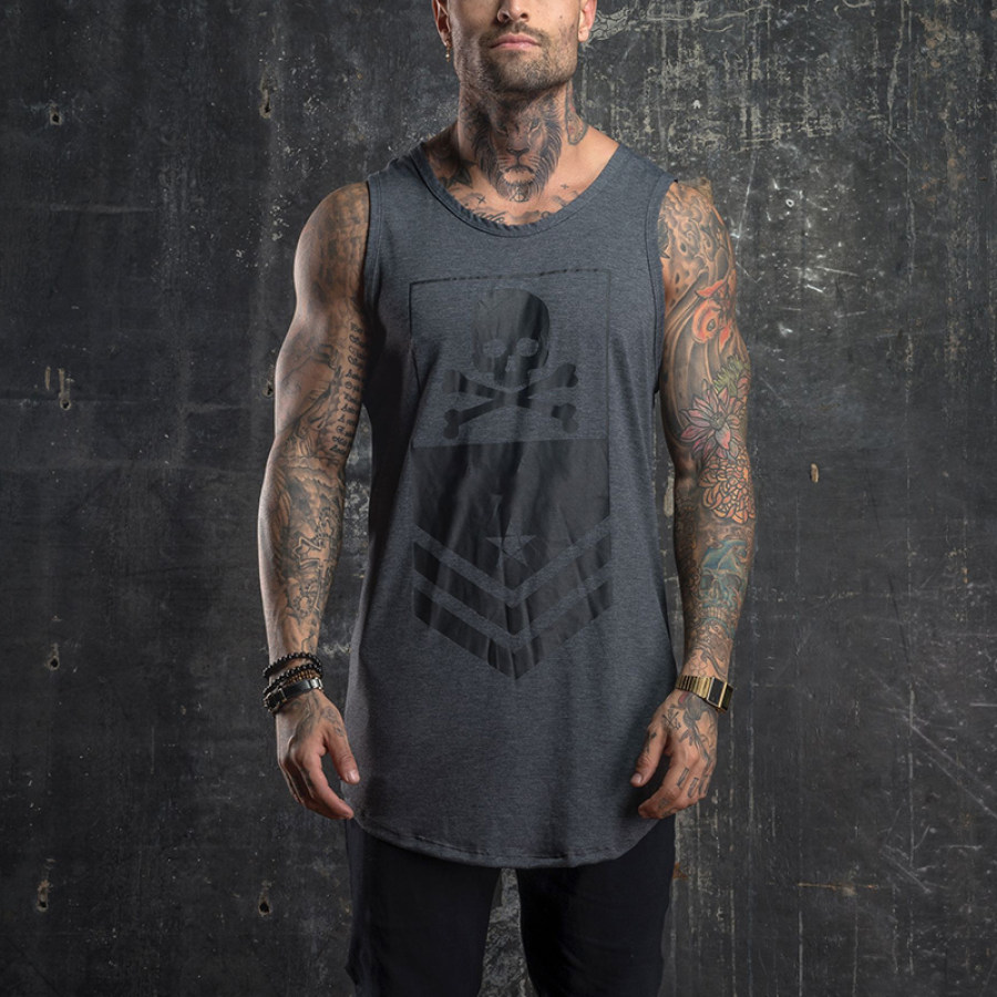 

Men's Fashion Sports Fitness Skull Printed Vest TT206