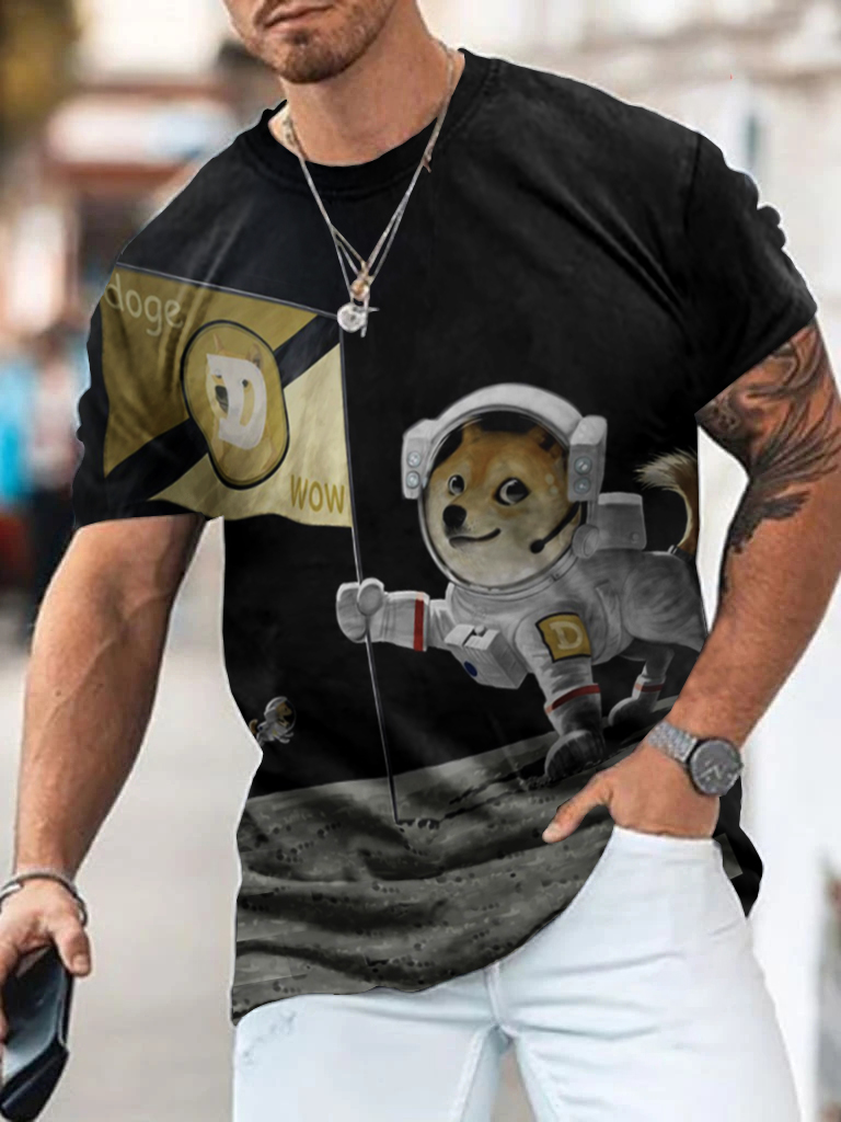 Printed Dogecoin To The Chic Moon 2021 T-shirt