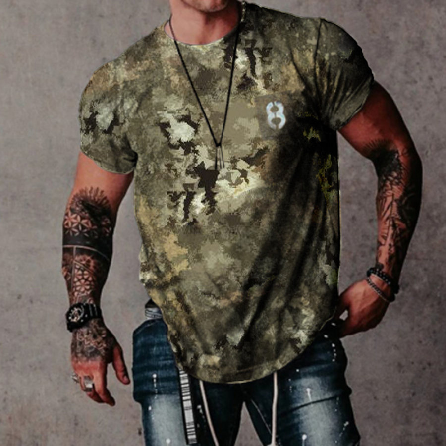 

Men's Fashion Training Uniform Short Sleeve Camouflage T-shirt
