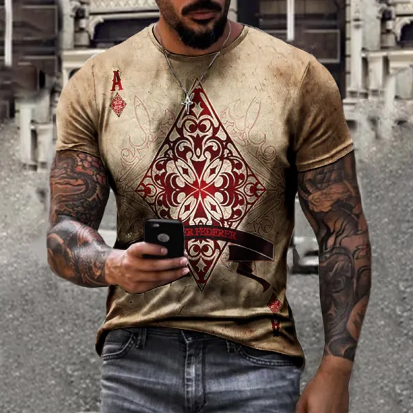 Designer Playing Cards Men's Printed T-shirt - Godeskplus.com 