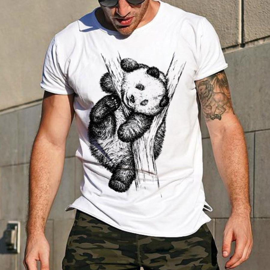 

Panda Hanging On A Branch Short Sleeve T-shirt
