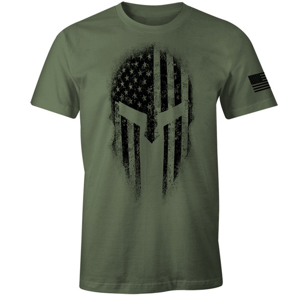 Usa American Spartan Patriotic Chic Men's Cotton T-shirt