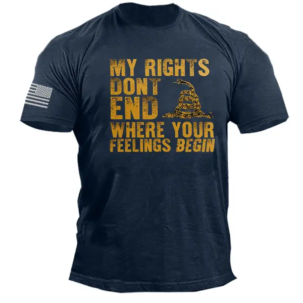 My Rights Don't End Where Your Feelings Begin Men's Cotton T-Shirt - Blaroken.com 