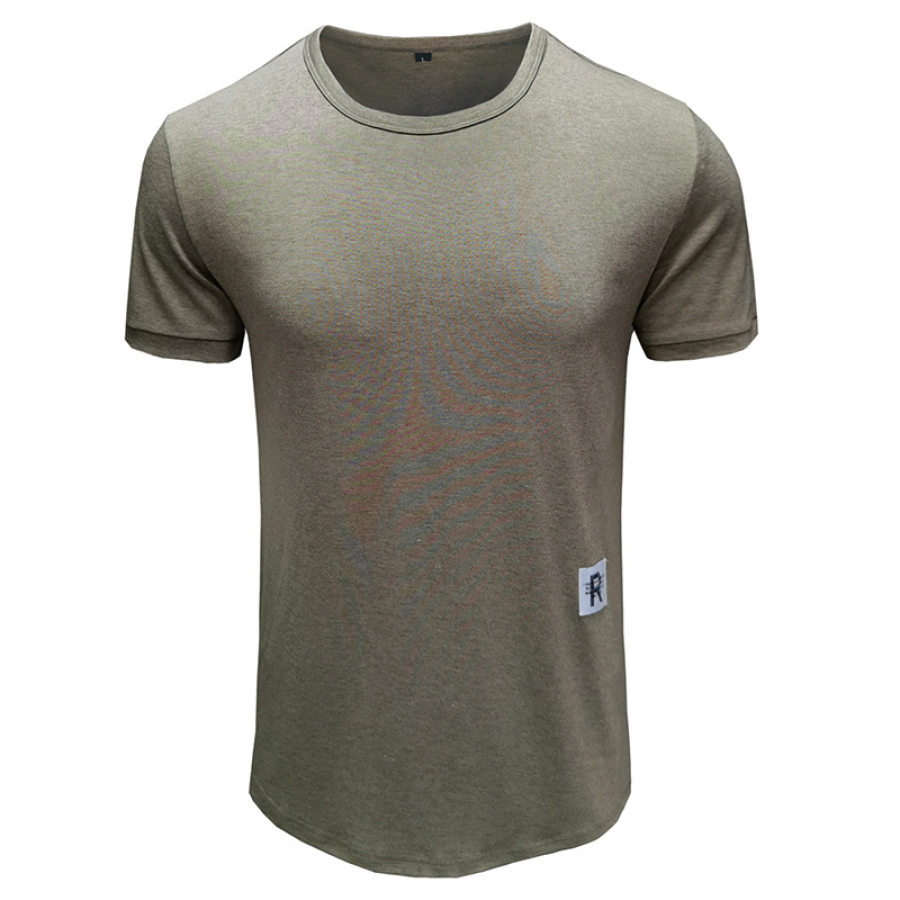 

Men's Solid Color Casual Sports Short Sleeve T-Shirt