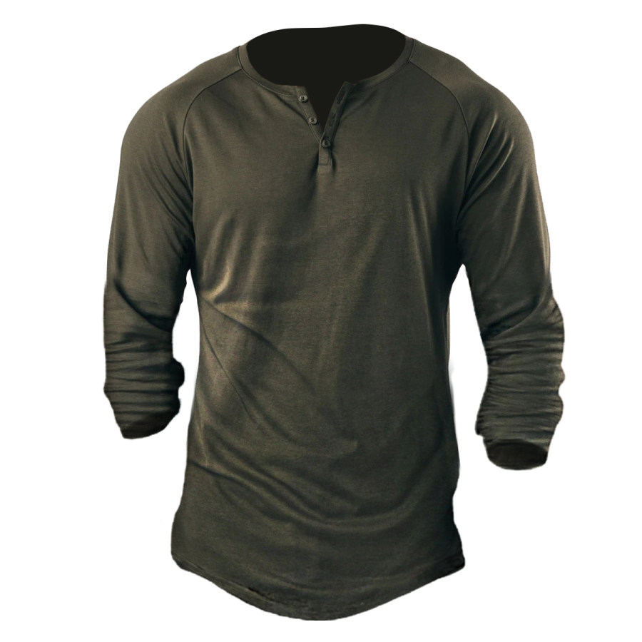 

Men's Button Sweat Absorbent Breathable Cotton T-Shirt