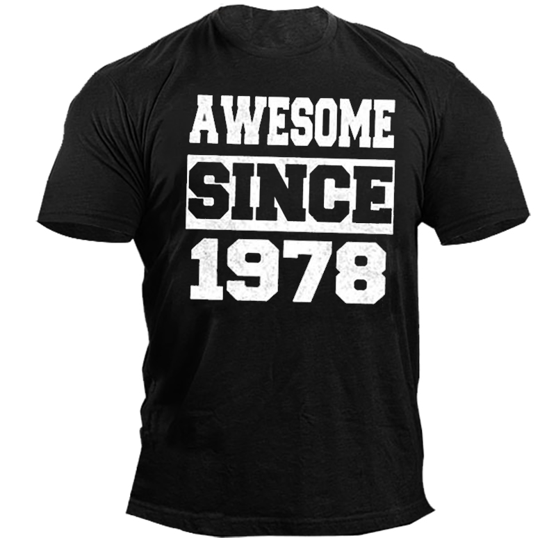 Awesome Since 1978 Men's Chic Men's Retro Cotton T-shirt
